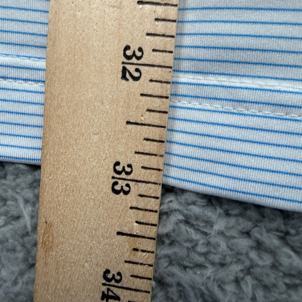 Peter Millar Polo Shirt Men XL Blue Stripe Golf Comfort Short Sleeve Performance - Picture 11 of 12